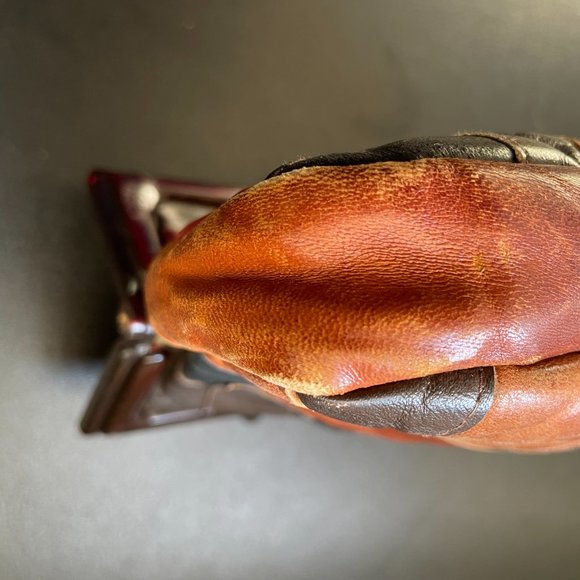 Vintage Leather Patchwork Leather Clutch Purse - Picture 9 of 16